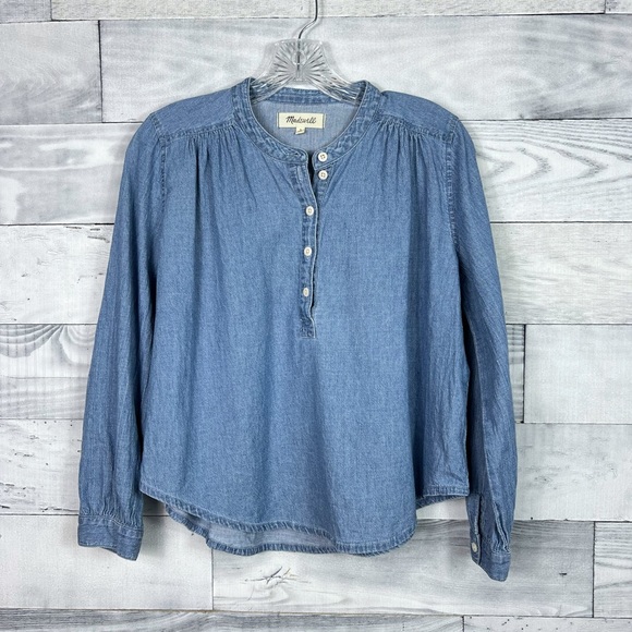Madewell Shirred Popover Top - Picture 2 of 6